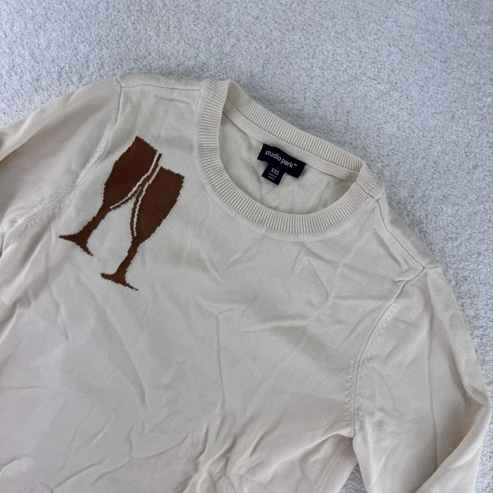Studio Park X Alberti Popaj Icon Sweater Size XXS Champagne Creme